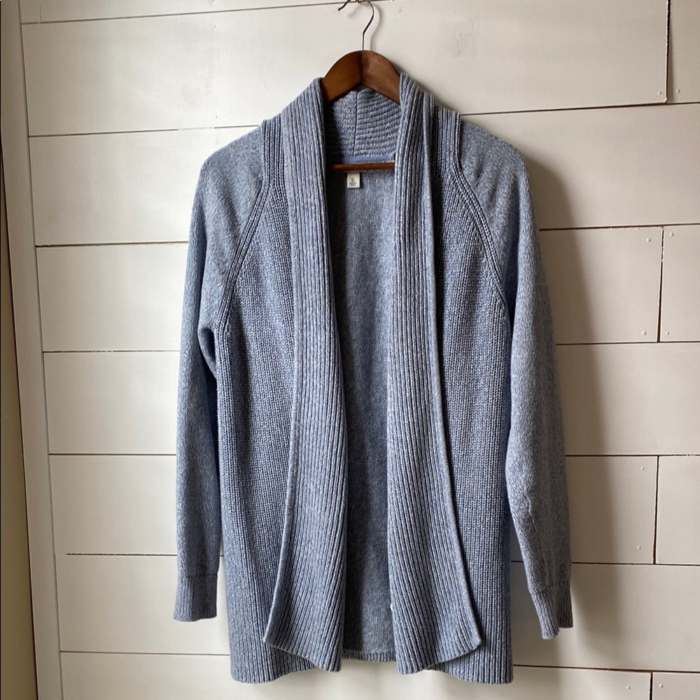 L.L. Bean Blue Cardigan with Shawl Collar